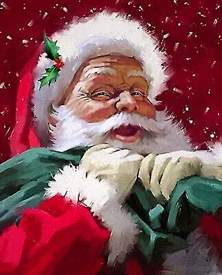 35" Fabric Panel | David Textiles Digital Santa Claus Portrait Christmas Scene
