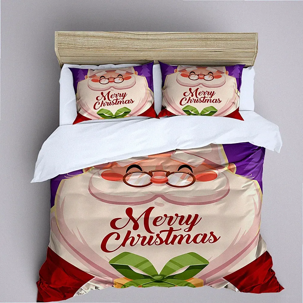 3D Christmas Santa Claus Quilt Cover Set Bedding Sets Pillowcases