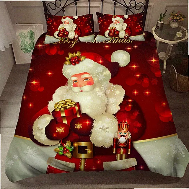 3D Santa Claus Quilt Cover Set Bedding Sets Pillowcases 64