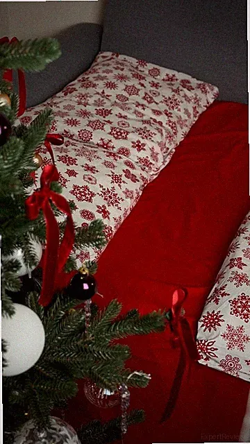 Christmas Bedding Set 100% Natural Cotton - Red Snowflake Print