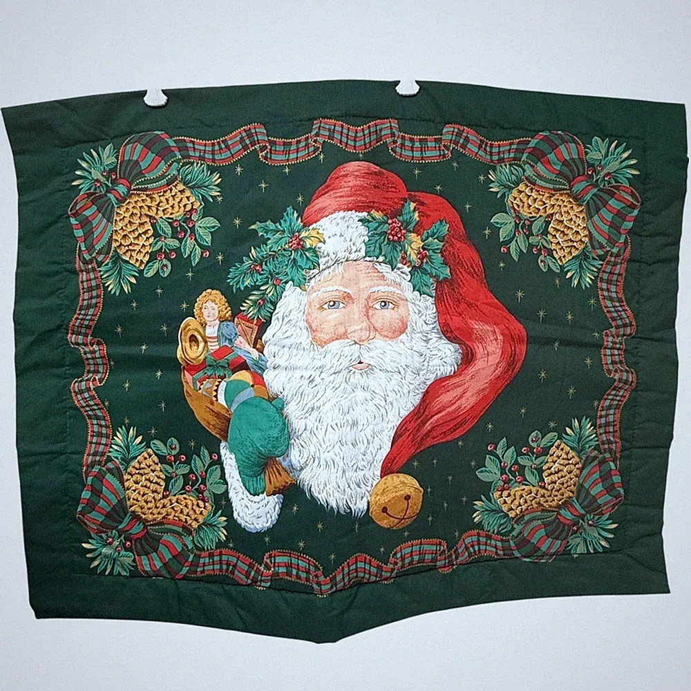 Christmas Pillowcase Standard Size Cotton Blend Holiday Pillow Sham Santa Claus