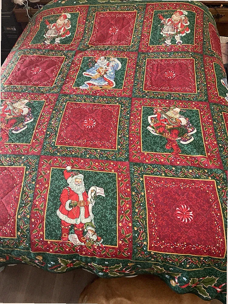 Christmas Santa Claus Full Size Comforter Cover 88”x88”