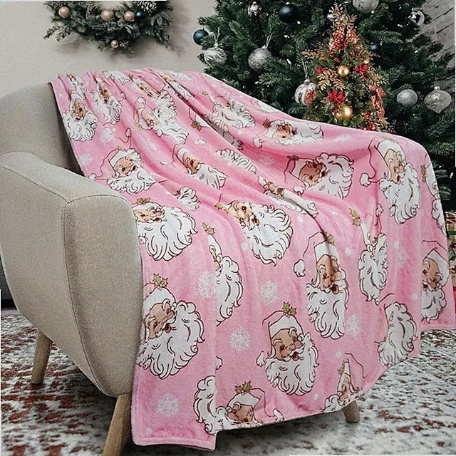 Christmas Santa Claus Throw Blanket 50x60 Inch Merry Christmas Blankets Soft
