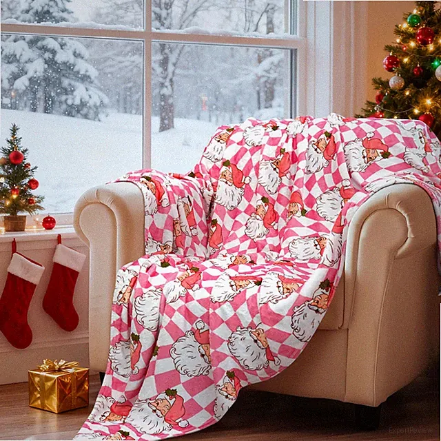 Christmas Throw Blanket 50x60 Inch Christmas Santa Claus Blankets Soft Lightw...