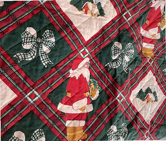 Full Comforter Set Christmas Santa Throw Pillow Shams Valance Reversible Vintage