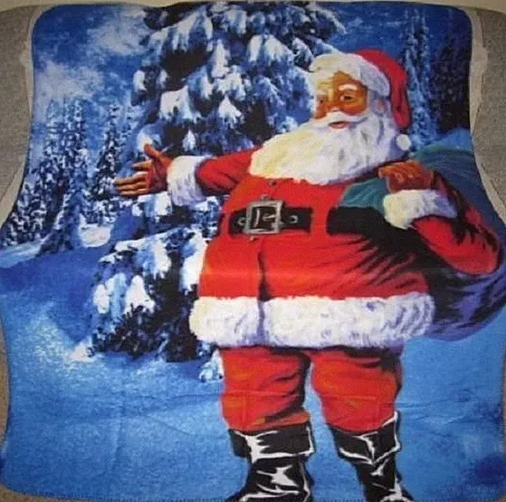New Santa Claus SOFT Fleece Throw Blanket Christmas Holiday Decor Gift St. Nick