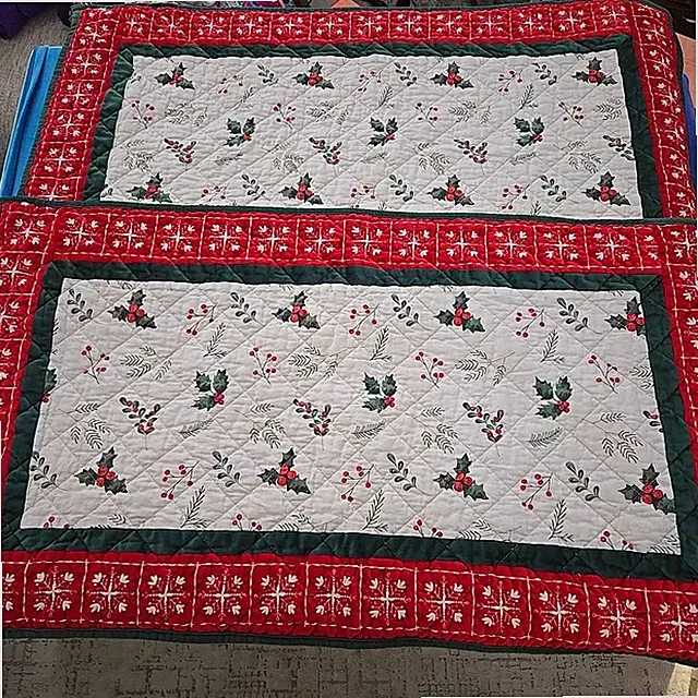 St. Nicholas King Sz Pillow Shams Set Of 2 Holiday Edition Quilted 20 In. 36.in